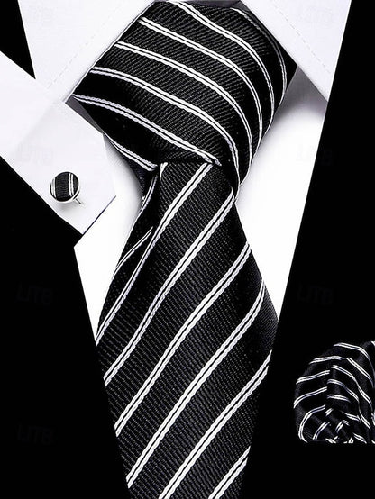 Silk Set Tie – and Men's Checkered Pocket Purple Square