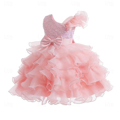 Party Kids Flower Gown Pageant Ball Wedding Dress Girls Ruffle