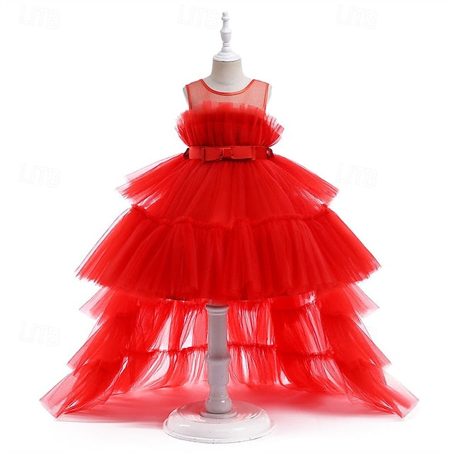 Girls' Sleeveless Performance Solid Dress Party Color Kids