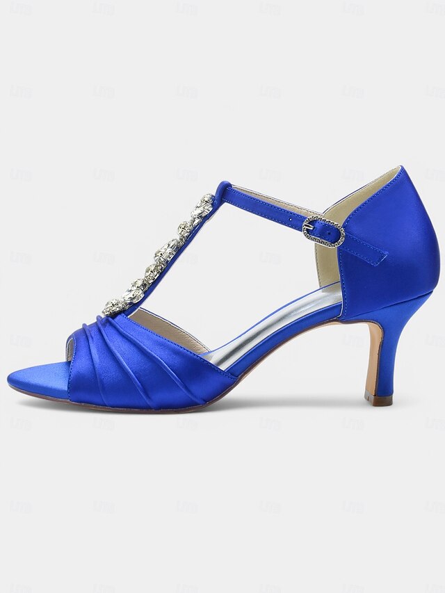 Detail Bridal White – with Crystal Open-Toe Satin Heels