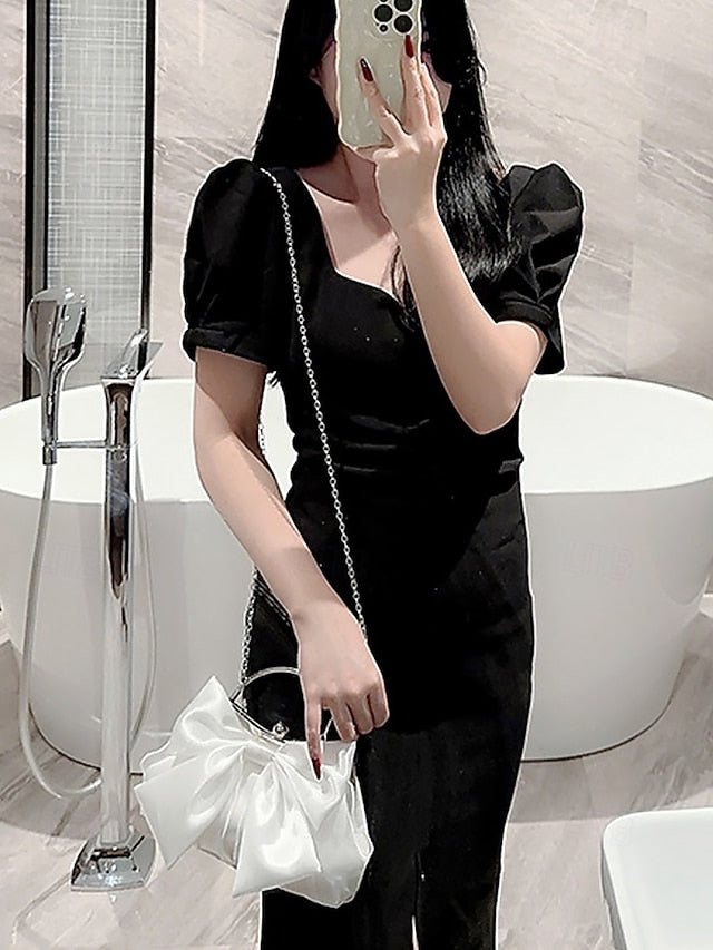 Elegant Bow Women's Satin Clutch Bag Pearl – Evening