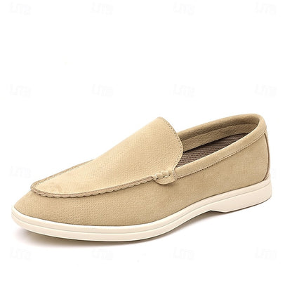 Blue Slip-On Loafers Light Men's Faux Casual – Breathable
