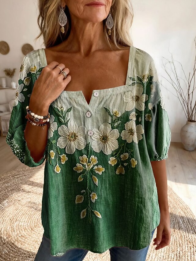Women's Blouse Print Graphic Geometric Daily Stylish Basic