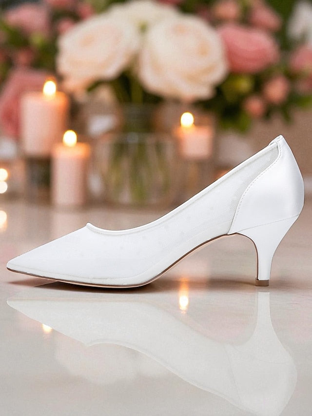 Women's Low and Mesh with Polka White Shoes Dot Wedding