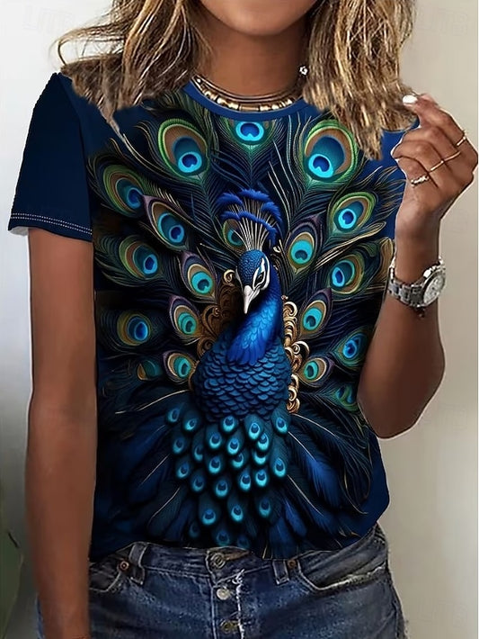 Women's T Shirt Print Floral Graphic Animal Vintage Stylish