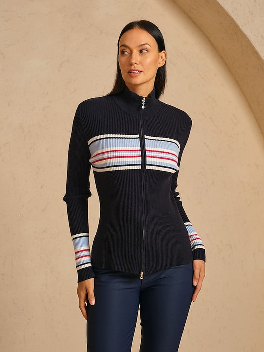 Women's Golf Jacket Navy Blue Long Sleeve Top Ladies Golf
