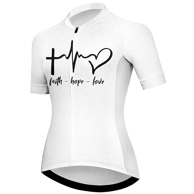 Women's Cycling Jersey Heart Graphic Funny Short Sleeve