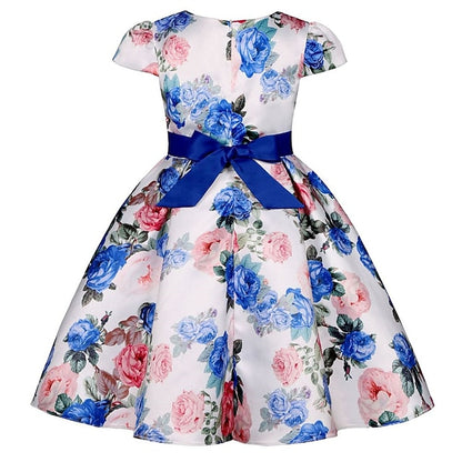 Dress Short Sleeve Flower Kids Girls' Party Floral