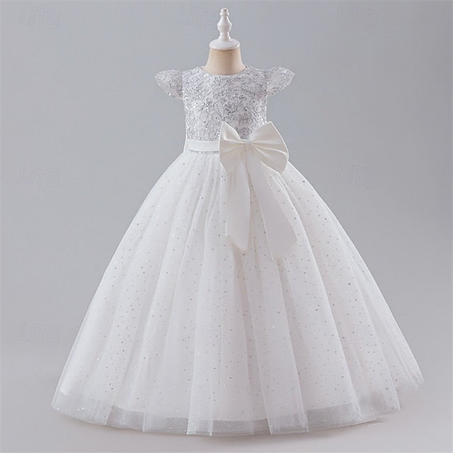 Flower Girls' Dress Kids Party Color Girl Block