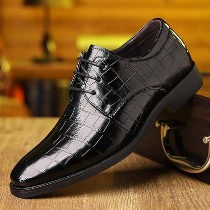 Faux Crocodile Leather – Shoes Print Oxford Green Men's