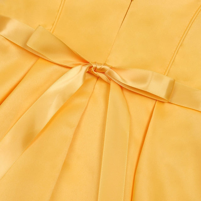 Party Dress Kids Sleeveless Girls' Color Solid Formal