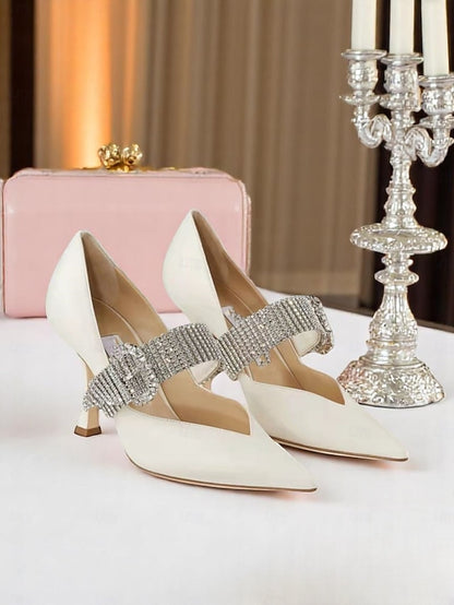 with Slingback Women's Pumps Rhinestone-Embellished