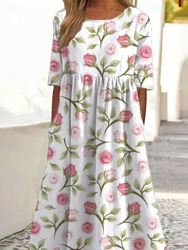 Women's Midi Dress Casual Dress Floral Dress Classic Modern