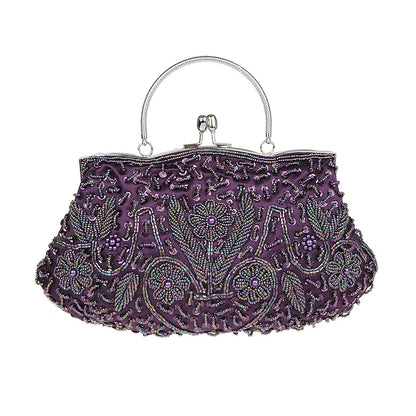 Beaded Evening White Clutch – Purse Vintage Women's