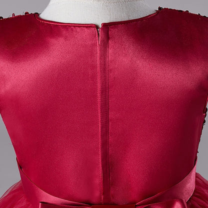 Sequin Party Girls' Dress Sleeveless Festival Kids Wedding