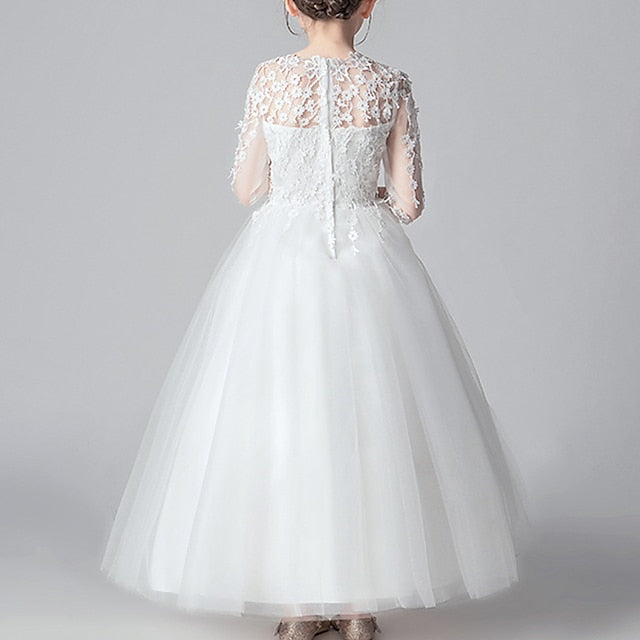 Kids Party Color Girl Girls' Dress Flower Solid