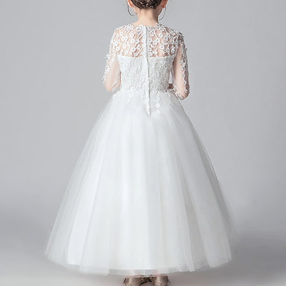 Kids Party Color Girl Girls' Dress Flower Solid