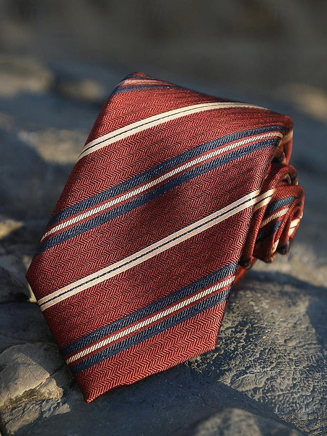 Classic Silk Paisley Necktie Men's and Striped Tie