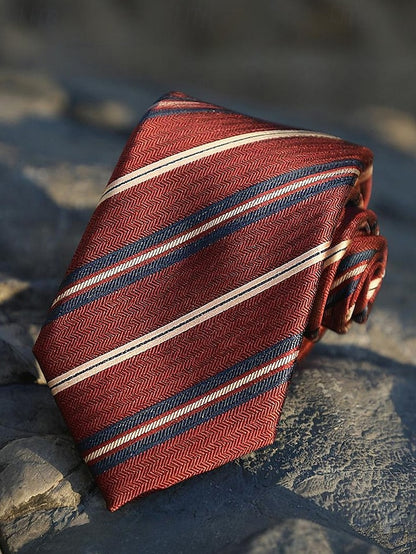 Classic Silk Paisley Necktie Men's and Striped Tie