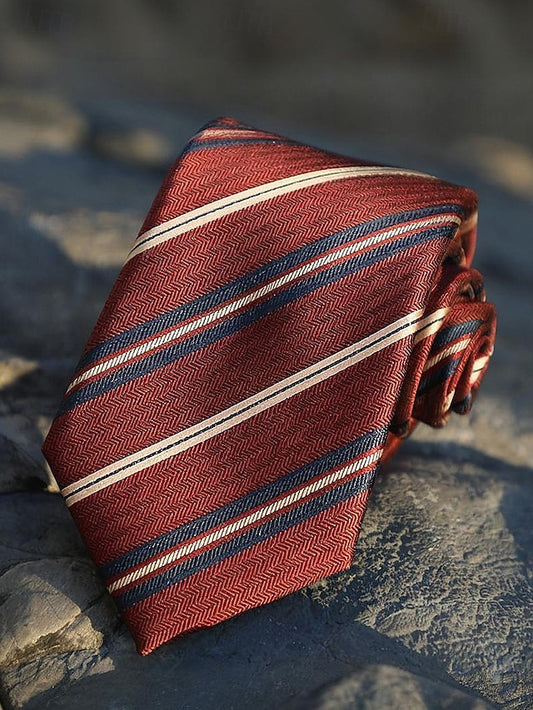 Classic Silk Paisley Necktie Men's and Striped Tie