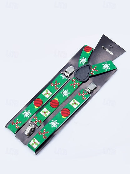with Men's Christmas Suspenders Snowman