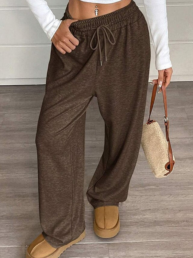 Women's Culottes Wide Leg Chinos Casual Long Medium Waist
