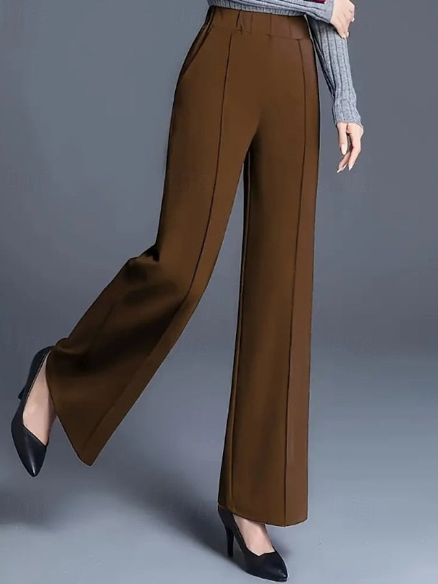 Women's Wide Leg Chinos Streetwear Casual Full Length