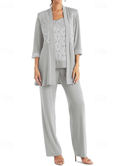 Piece Pantsuit Bride 3 the of Dress Mother Elegant