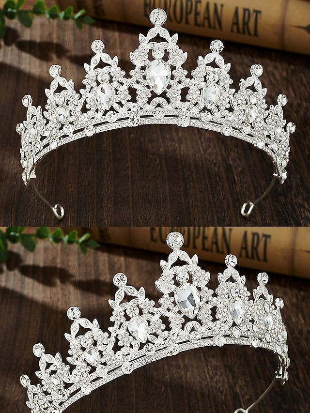 – Women's Set Silver and Jewelry Rhinestone Elegant Tiara