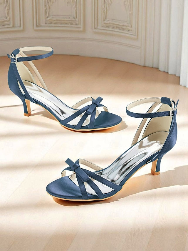 Kitten Satin Heel Vintage Women's Green 1950s Strappy