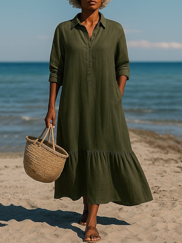 Women's Midi Dress A Line Dress Vacation Casual Boho Daily