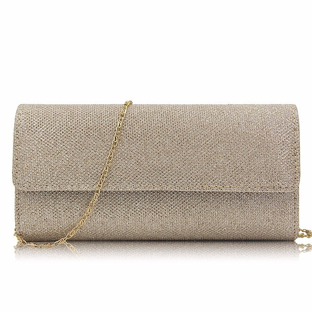 Glitter Women's Clutch – Elegant Silver Evening Purse