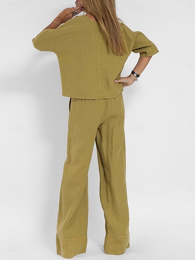 Women's Two Piece Sets Pants Sets Bolero Top Half Sleeve