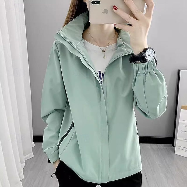 Women's Windbreaker Hiking Jacket Rain Coat Outdoor