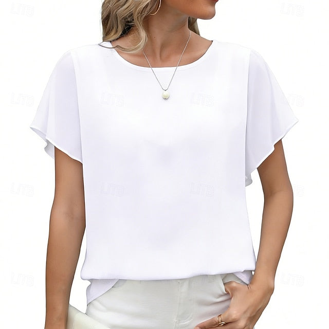Women's Shirt Summer Shirt Casual Shirt Chiffon Tops