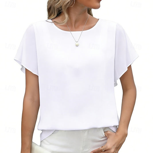 Women's Shirt Summer Shirt Casual Shirt Chiffon Tops