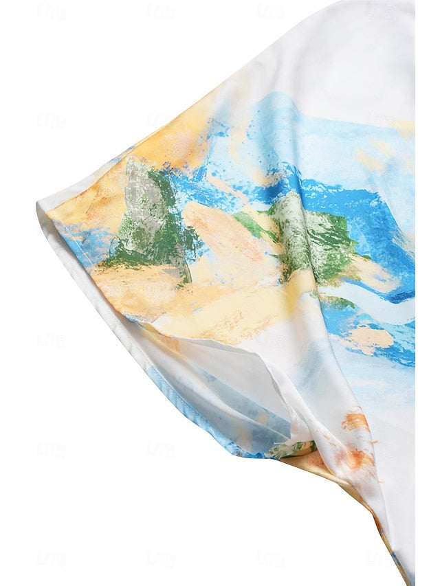 Women's Wedding Guest Dress Elegant Tie Dye Maxi Dress