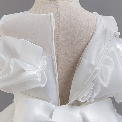 Short Flower Dress Party Kids Sleeve Wedding Girls' Floral