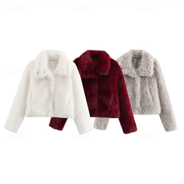 Furs Faux Coat Women's Buttons Comfortable Fur Warm