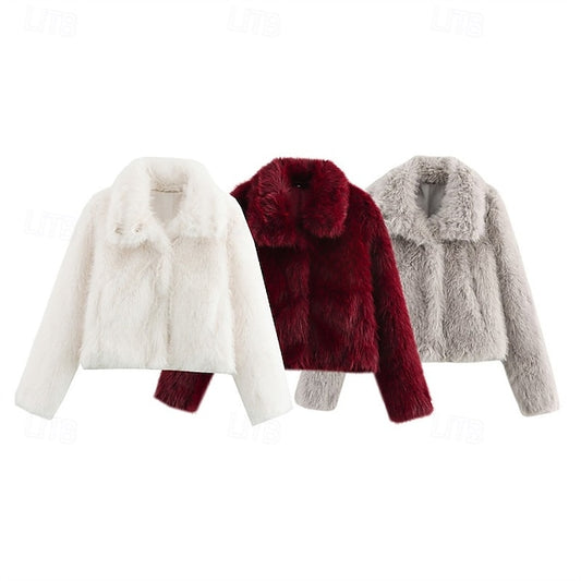 Furs Faux Coat Women's Buttons Comfortable Fur Warm