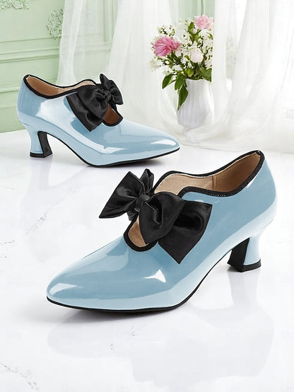 Shoes – Red Vintage 1920s Heel Women's Leather Patent Low