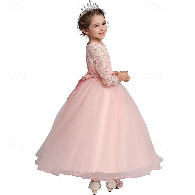 Girls' Sleeve Wedding Girl Dress Flower Half Kids