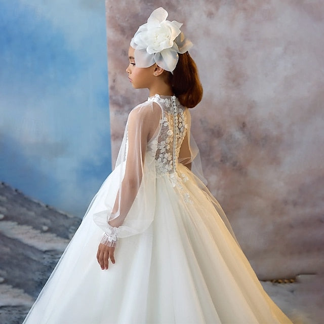 Communion Color Solid Kids Girls' First Party Dress