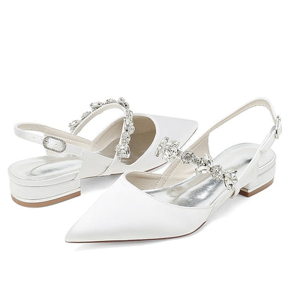 Shoes Women's Bridal Wedding Heel Crystal Flat