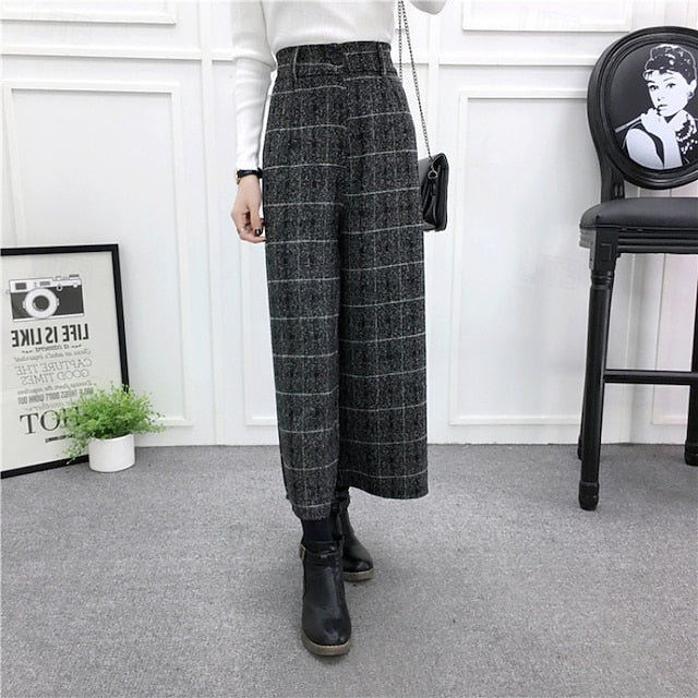 Women's Wide Leg Chinos Straight Vacation Vintage