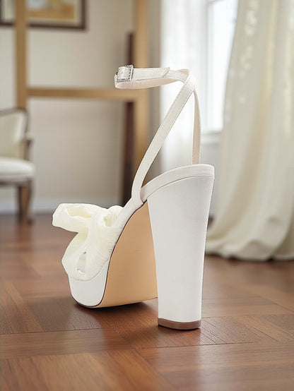 with Platform High Heel White Women's Strap Sandals Ankle