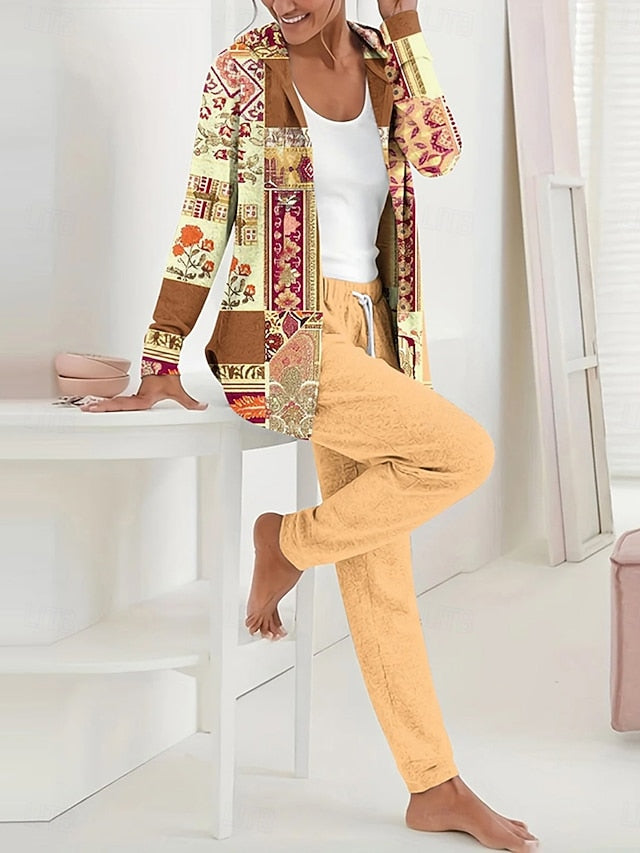 Women's 2 Pieces Hoodie Tracksuits Long Sleeve Daily Round