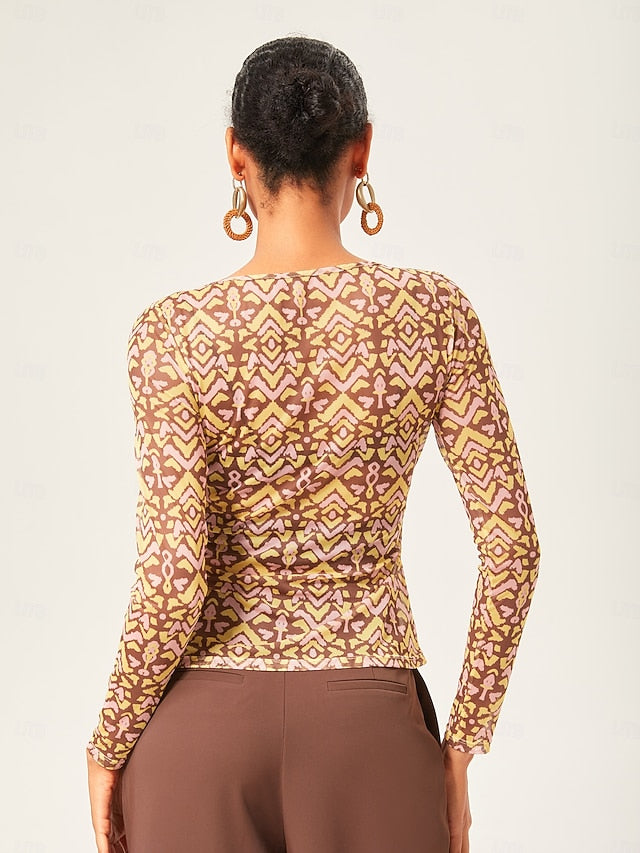 Vintage V-Neck Stretch Base Layer Top