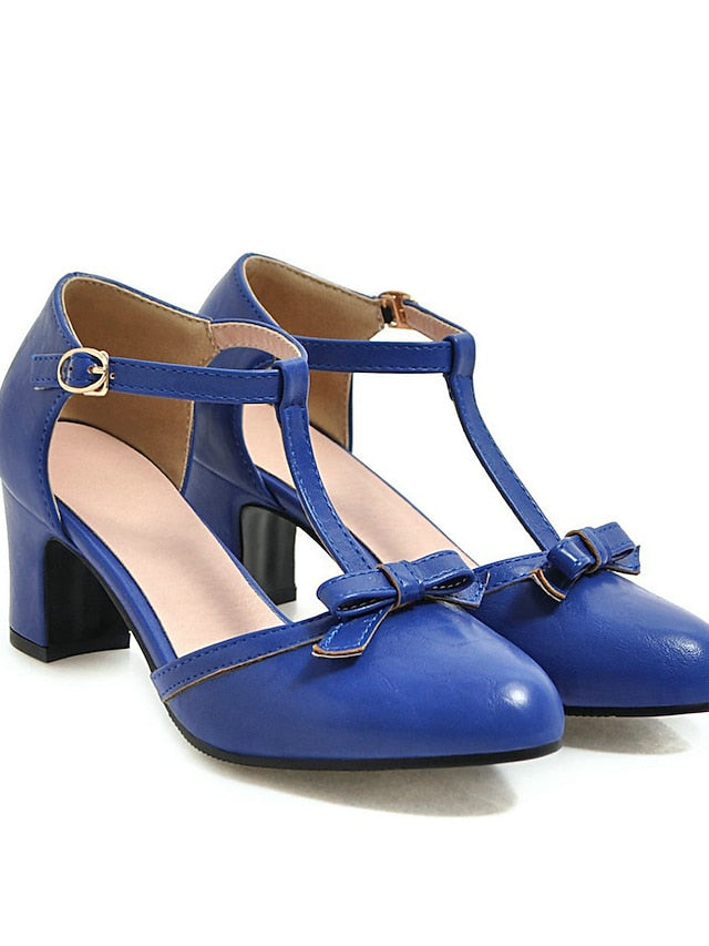 Roaring Vintage Heels Shoes T-strap 20s Retro heels Chunky 1950s