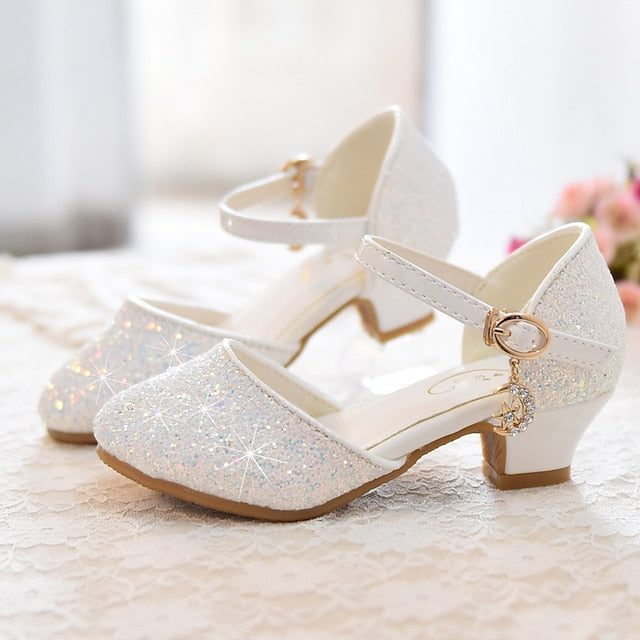 PU Party Little Glitters Heels Girls' Princess Rubber Shoes